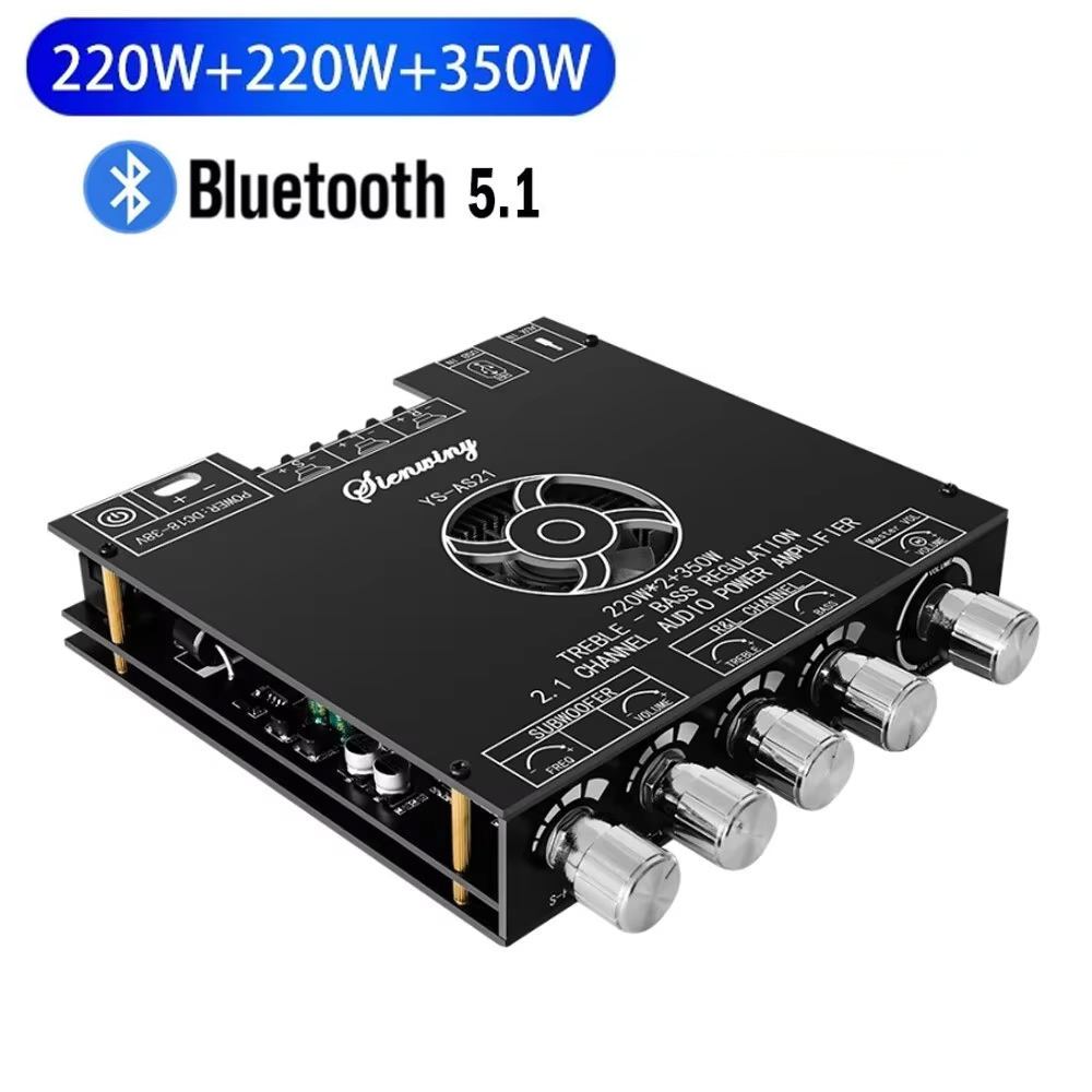 YS-AS21 Bảng Mạch Khuếch Đại Âm Thanh 220W*2+350W 2.1 Kênh Bluetooth Bộ Khuếch Đại Công Suất Kỹ Thuậ