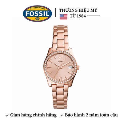Đồng hồ nữ Fossil Scarlette dây kim loại, mặt 32 MM, màu vàng hồng, ES4318