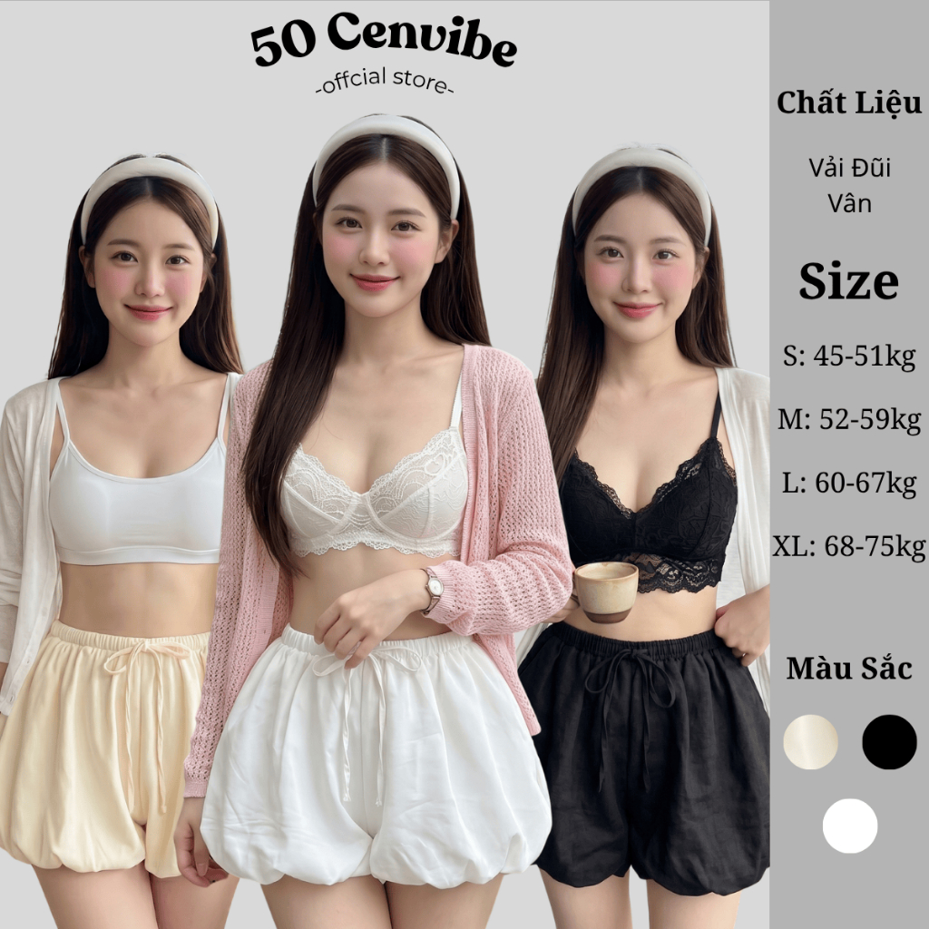 Quần Short Nữ Cạp Chun Form Bí Ngô Trơn Dáng Rộng Có Bigsize 45-75kg Phong Cách Korea (50 Cenvibe.Cl