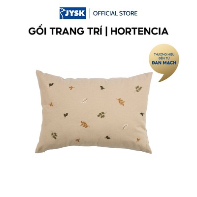 Gối trang trí | JYSK HORTENCIA | polyester/cotton | màu cát/xanh lá | R35xD50cm