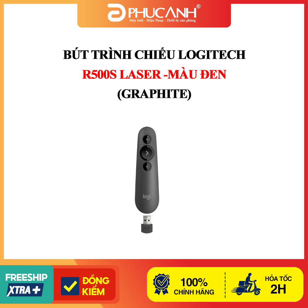 Bút trình chiếu Logitech R500S Laser -Màu đen (Graphite)
