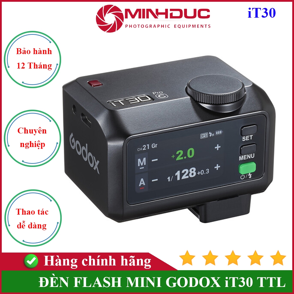 Đèn Flash Mini Godox iT30Pro Chính hãng - MINH ĐỨC CAMERA