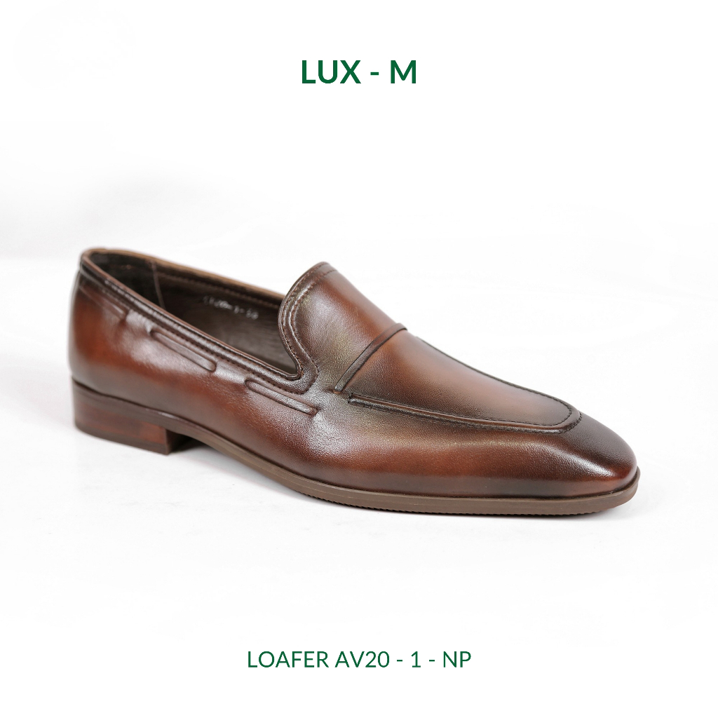 Giày Lười Nam Da Thật LUX-M Loafer AV20-1-NP Màu Nâu Patina Giày Penny Loafer Nam Cao Cấp Giày Tây K