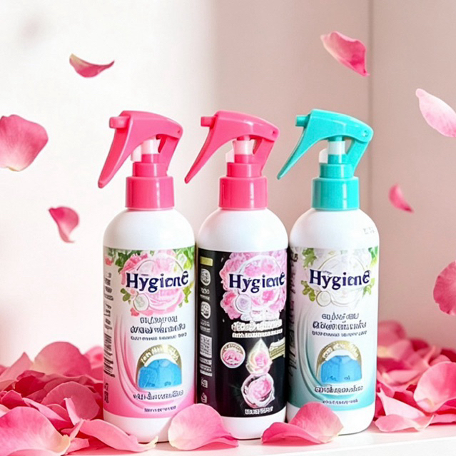 Xịt thơm quần áo Hygiene, xả vải khô Hygiene Thái Lan 220ml hương nước hoa tự nhiên hàng chính hãng