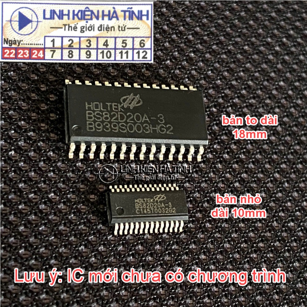 2 con IC cảm ứng điện dung BS82D20A-3 BS82D20A Holtek SSOP-28 Dán Chân Bản To và Bản Nhỏ