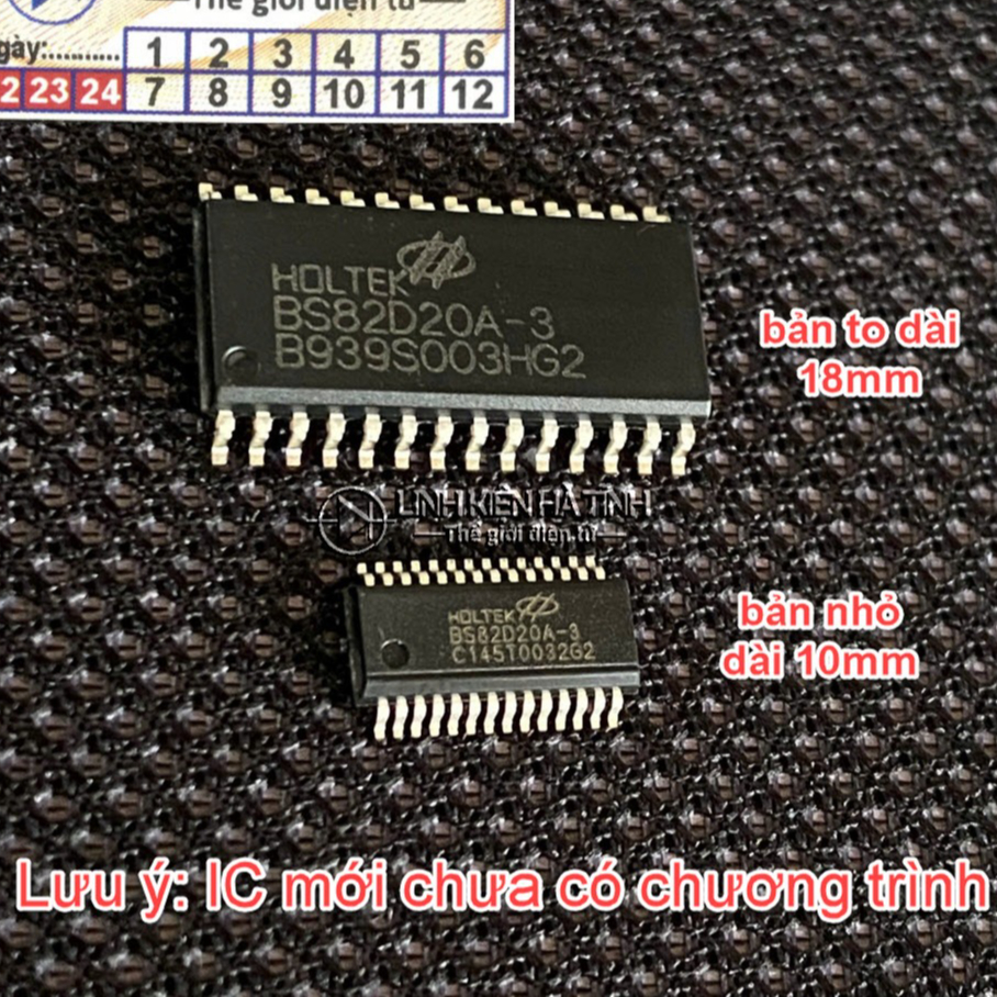 2 con IC cảm ứng điện dung BS82D20A-3 BS82D20A Holtek SSOP-28 Dán Chân Bản Nhỏ Và To LKTT
