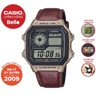Đồng Hồ Nam Dây Da Casio AE-1200 chính hãng bảo hành 1 năm Pin trọn đời
