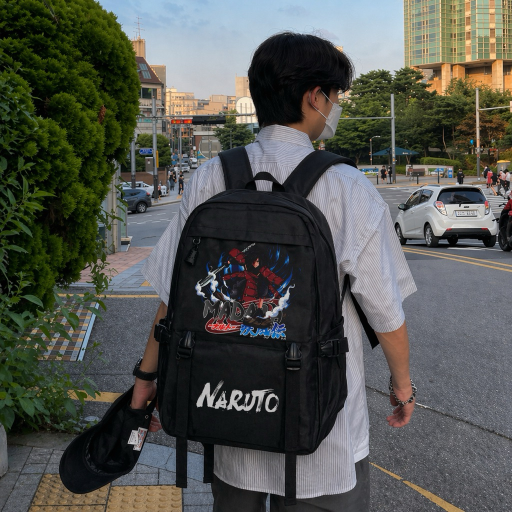 Balo đi học Naruto, balo anime in hình Naruto Sasuke Sakura Itachi Kakashi mẫu mới bền đẹp