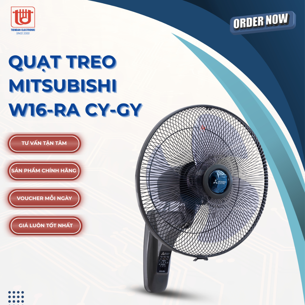 Mitsubishi Quạt Treo Tường 3 Cánh W16 - RA CY - GY