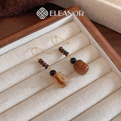 Bông tai nữ chuôi bạc 925 Eleanor Accessories dáng dài phụ kiện trang sức khuyên tai Retro 11808
