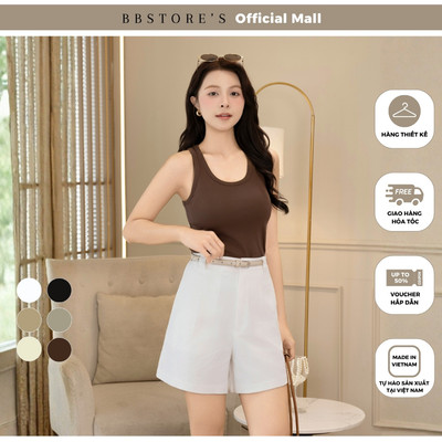 BBSTORE'S Áo Dạo Phố Thun Ngắn Cổ U 2 Dây Dáng Ôm - AAF46H