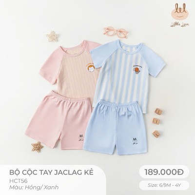 BỘ CỘC TAY JACLAG KẺ LIL LITTLE LOVE [ SIÊU MỀM, MÁT, MỊN CO DÃN VÀ THẤM HÚT TỐT] SZ 6/9M - 4Y (HCT56)