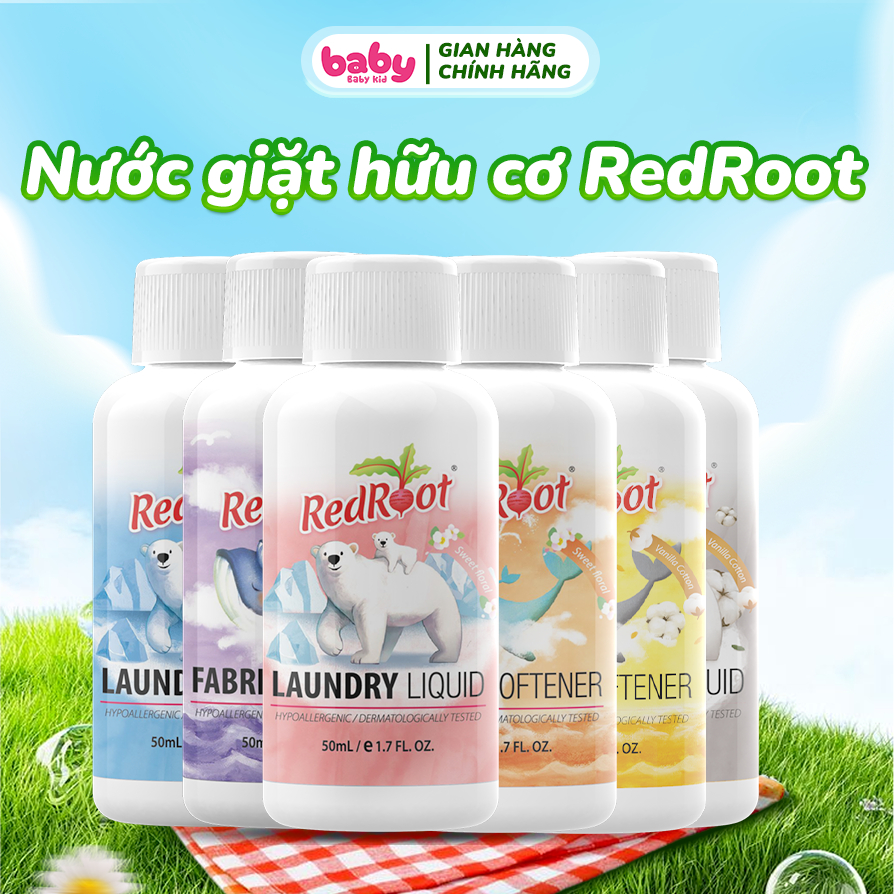 Nước Giặt Xả Cho Bé Redroot, Chai 50ml - Diệt Đến 99,9% Vi Khuẩn, An Toàn, Chính Hãng Hàn Quốc