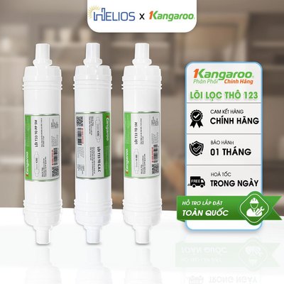 Bộ Lõi Lọc Nước Kangaroo 123 Đúc Liền (Lõi HK) - Lõi Lọc Thô 1 2 3 Thay Thế KG100HK, KG100ES,...