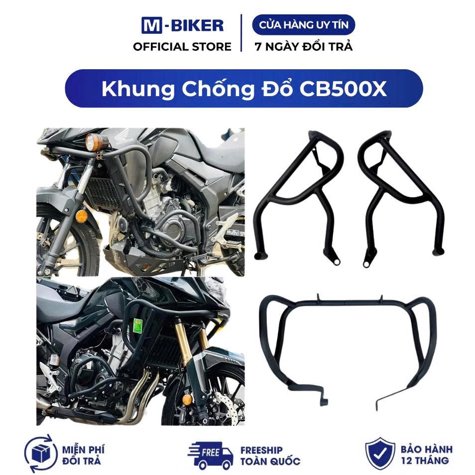 Chống đổ CB500X, Khung chống đổ CB500X bảo vệ quây trên và bảo vệ lốc máy dành cho Honda CB500X