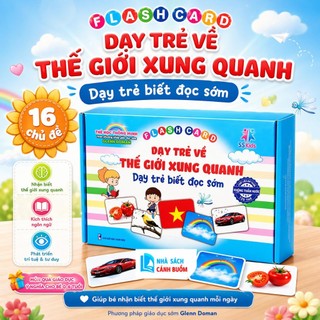 Sách - GIÁO Dục Sớm Cho Bé 1-6T - Thẻ Học Thông Minh 16 Chủ Đề - Khổ A5 – Kích Thích Tư Duy Ngôn Ngữ