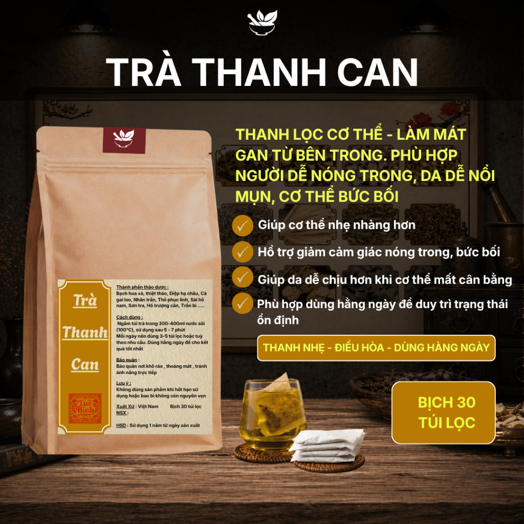 Trà Thanh Can - Ankhangorganic - 11 vị thảo mộc thanh mát dùng cho cân bằng cơ thể