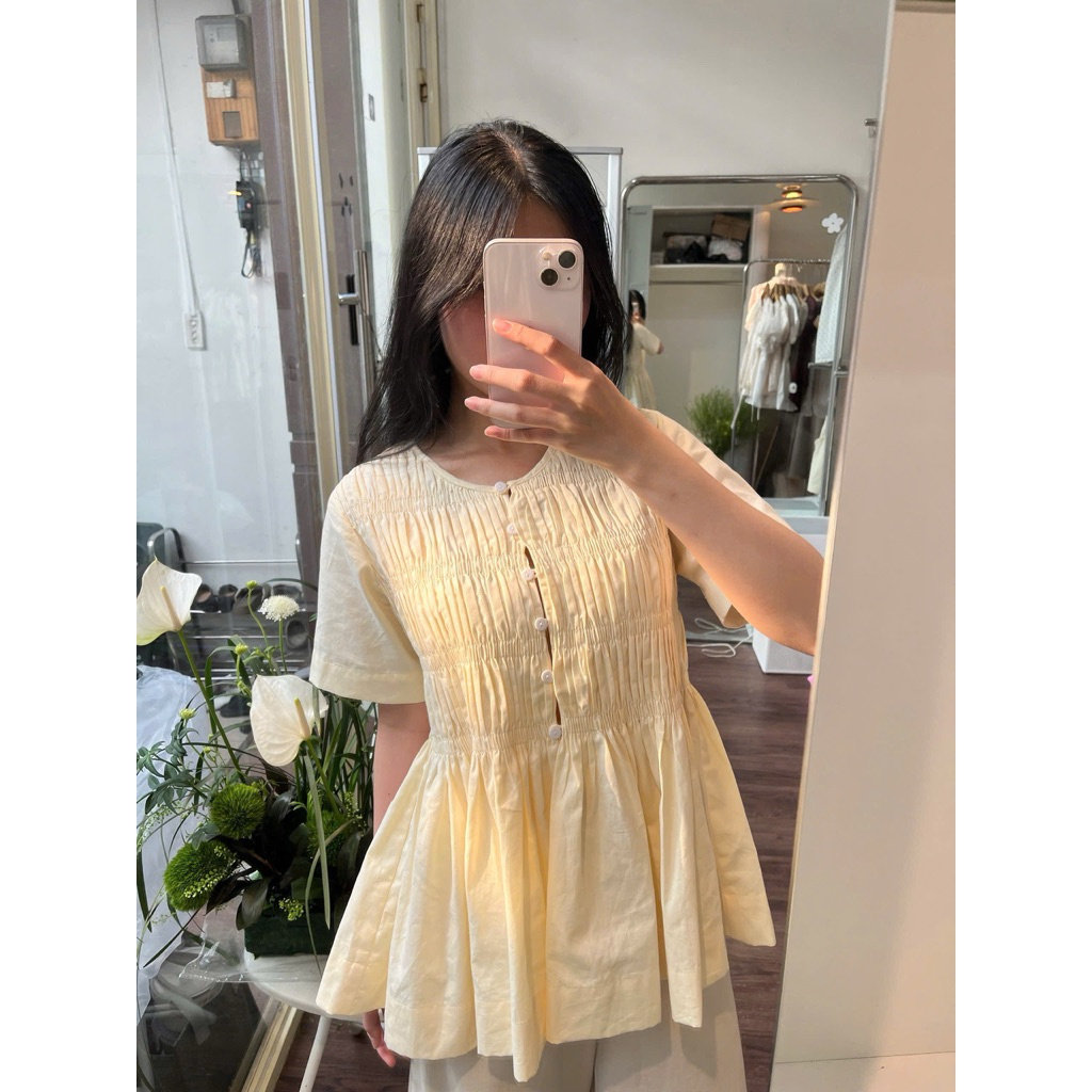 MODEN - Áo babydoll smocking ngực Midan