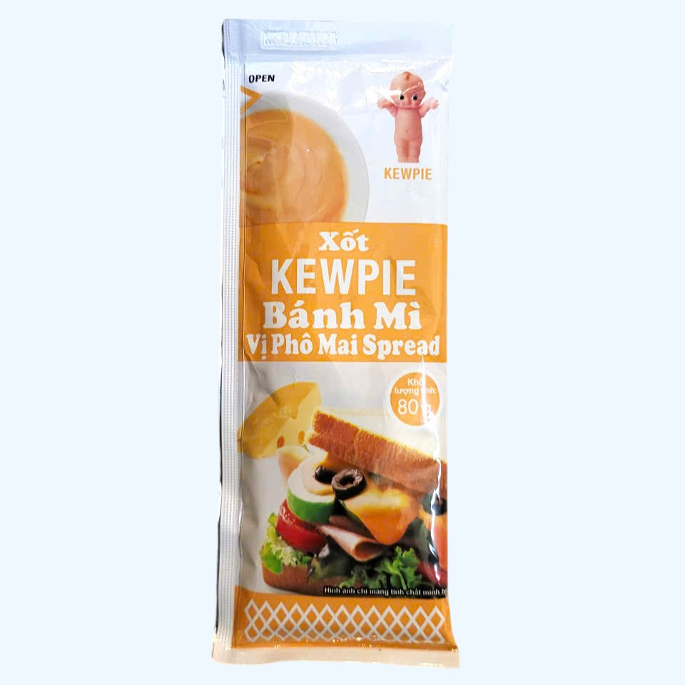 KEWPIE -- gói CAM 80gr -- XỐT BÁNH MÌ PHÔ MAI Cheese Mayonnaise Spread