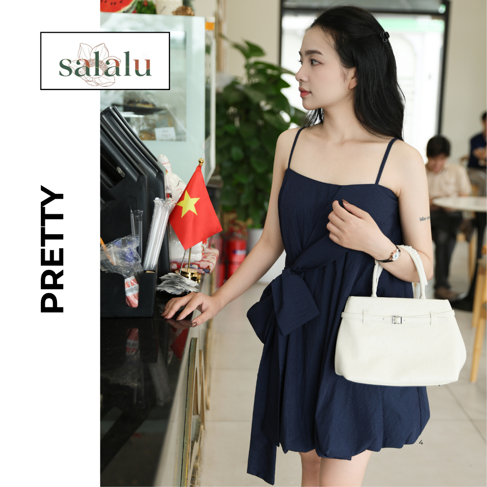 Salalu Váy Hai Dây Dáng Babydoll Thắt Nơ Siêu đáng yêu Mặc đi chơi, đi biển. | BigBuy360 - bigbuy360.vn