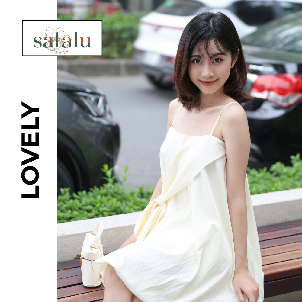 Salalu Váy Hai Dây Dáng Babydoll Thắt Nơ Siêu đáng yêu Mặc đi chơi, đi biển. | BigBuy360 - bigbuy360.vn