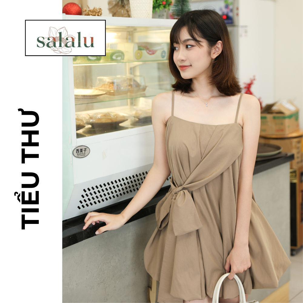 Salalu Váy Hai Dây Dáng Babydoll Thắt Nơ Siêu đáng yêu Mặc đi chơi, đi biển. | BigBuy360 - bigbuy360.vn