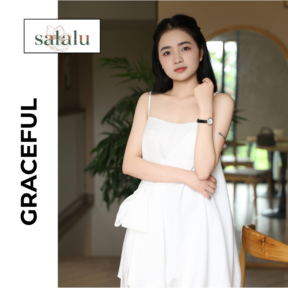 Salalu Váy Hai Dây Dáng Babydoll Thắt Nơ Siêu đáng yêu Mặc đi chơi, đi biển. | BigBuy360 - bigbuy360.vn