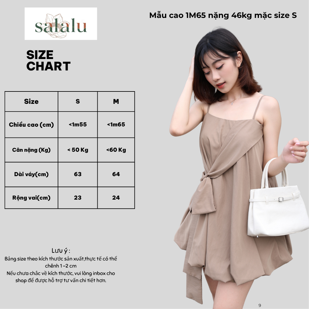 Salalu Váy Hai Dây Dáng Babydoll Thắt Nơ Siêu đáng yêu Mặc đi chơi, đi biển. | BigBuy360 - bigbuy360.vn