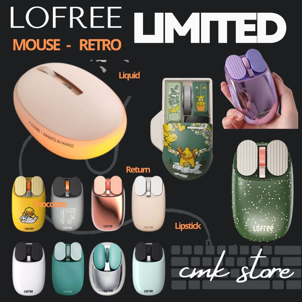 Series Chuột Không Dây Lofree RETRO - Limited - Pudding | Foundation | Tofu | Gold |  - Dual Mode - 