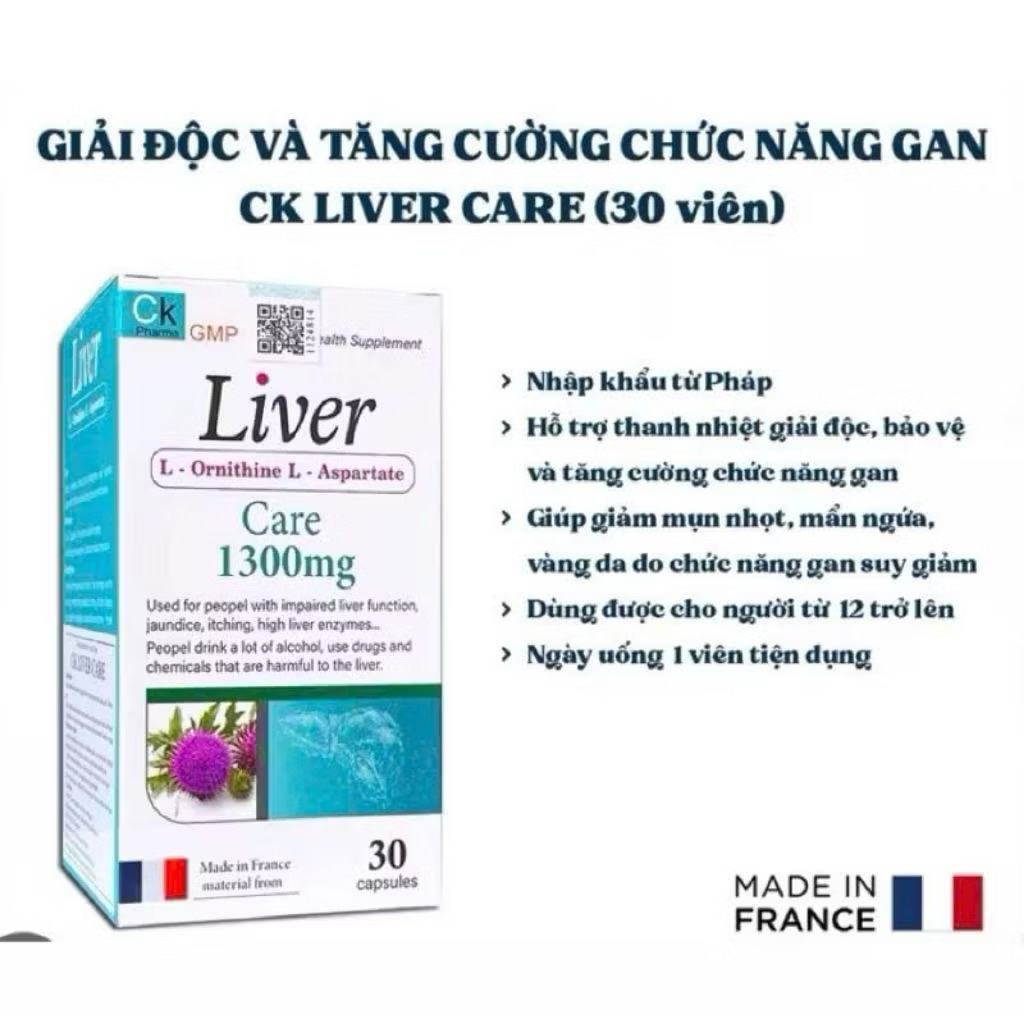 Viên uống giải độc gan Liver Care 1300mg - Giúp giải độc gan, tăng cường chức năng gan ( nhập khẩu t