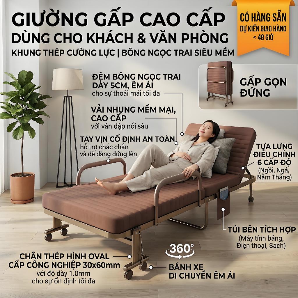 ALVIN Giường gấp gọn Giờ nghỉ trưa tại văn phòng chăm sóc bệnh nhân tại bệnh viện Tiết kiệm không gian | BigBuy360 - bigbuy360.vn