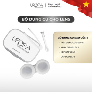 Bộ Khay Đựng Kính Áp Tròng UROPA Logo ngẫu nhiên (Khay gương, khay đựng lens, nhíp, kẹp)