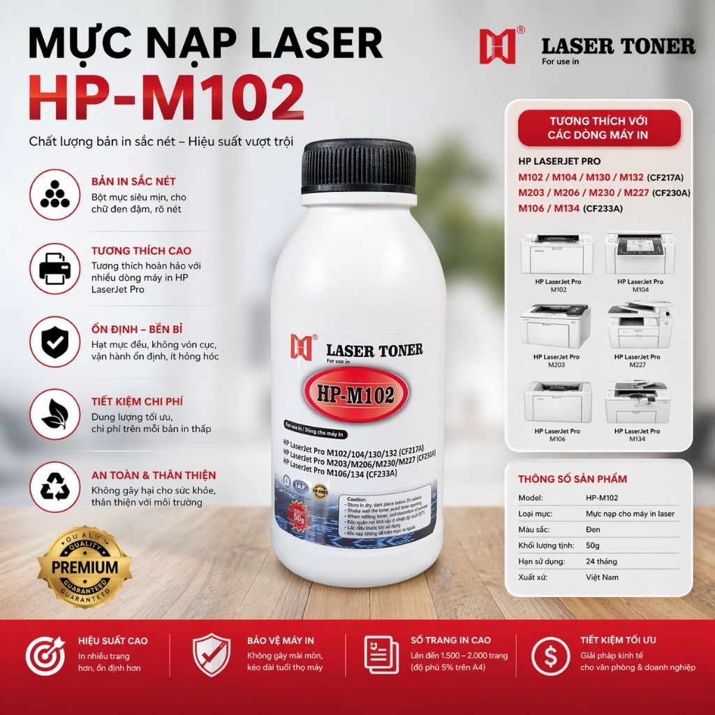 [SIÊU RẺ] Mực đổ cho hộp mực 17A dùng cho máy in HP LJ MFP M130fn M102w M130fw