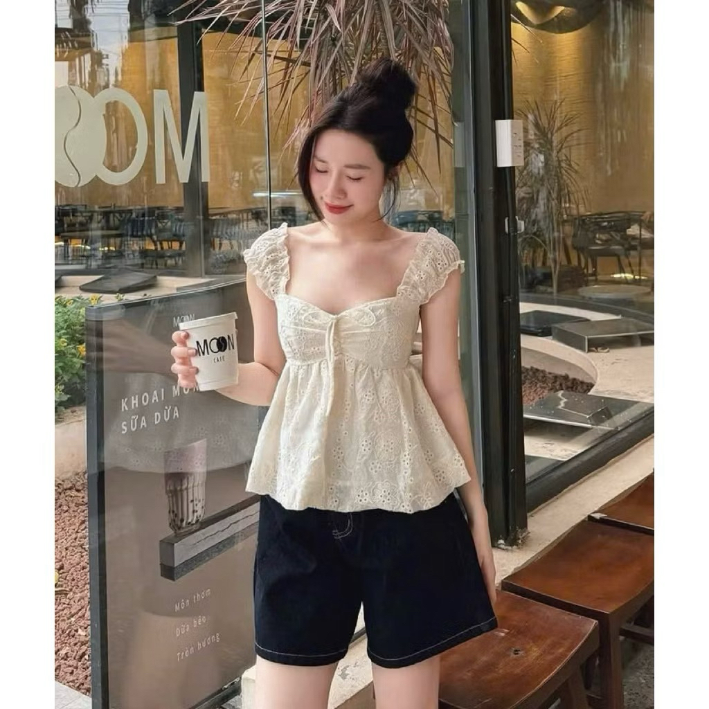 [HÀNG QC/ LOẠI 1] ÁO HAI DÂY REN THÔ BOI HOA THÊU MẶC HAI KIỂU SIÊU XINH 2MONDAY A167 | BigBuy360 - bigbuy360.vn