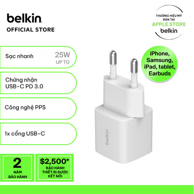 [Livestream KOL] Củ sạc nhanh Belkin BOOST↑CHARGE™ 25W, chuẩn USB-C PD PPS, sạc nhanh an toàn cho thiết bị