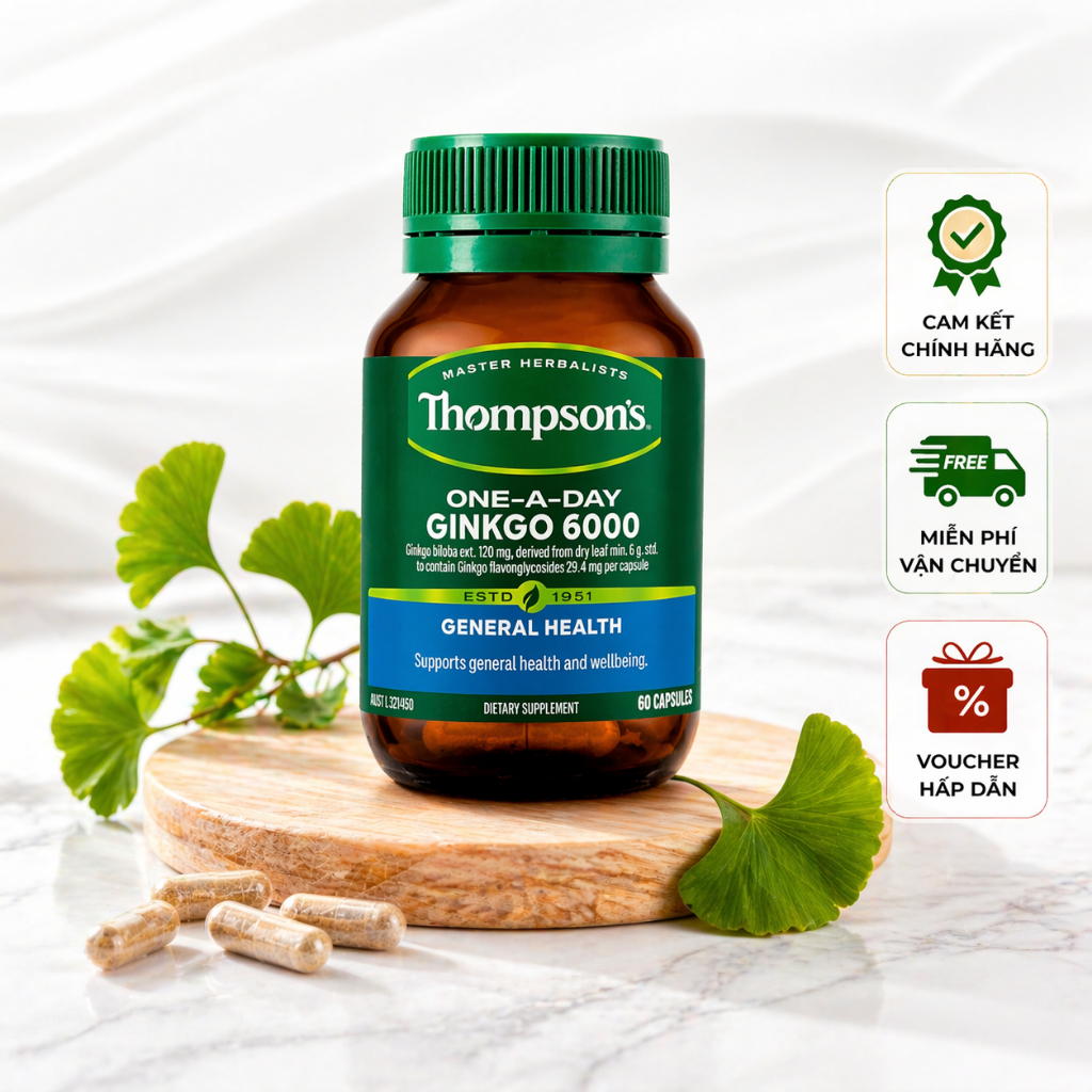 Bổ não tăng cường trí nhớ Thompson Ginkgo Biloba 6000mg