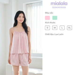 Mialala Đồ Ngủ 6226 Thiết Kế 2 Dây Có Mút Ngực Chất Liệu Lụa Mềm Mướt Màu Hồng Phấn & Xanh Baby Blue