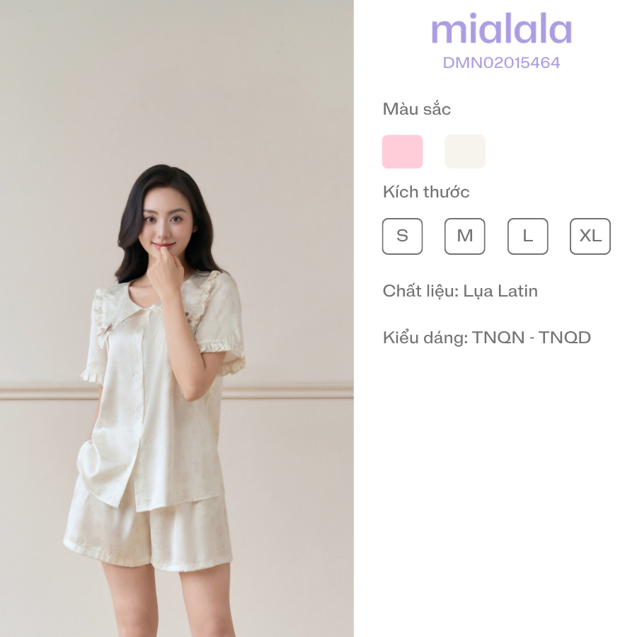 Đồ bộ mặc nhà Mialala pyjama dáng ngắn lụa latin 5464 DMN02015464 | BigBuy360 - bigbuy360.vn