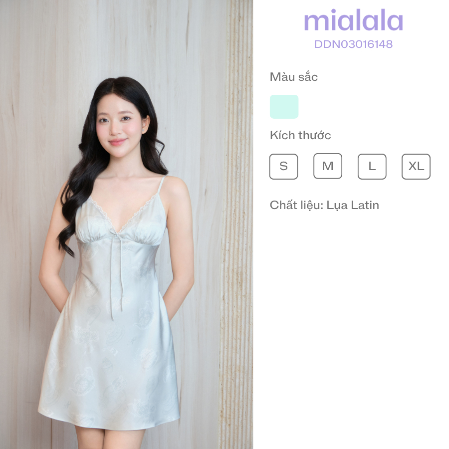 Mialala Váy Ngủ 2 Dây 6148 Chất Liệu Lụa Mềm Mịn Có Mút Ngực Màu Xanh Min Thiết Kế Form Ôm Vừa | BigBuy360 - bigbuy360.vn