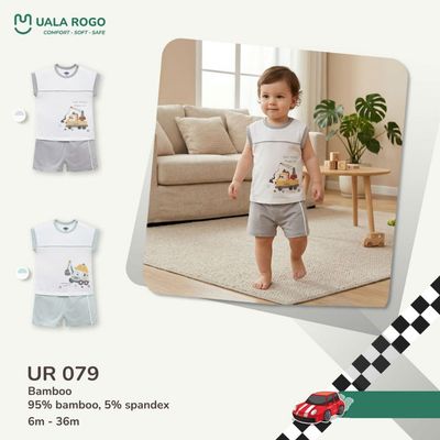 Bộ ba lỗ cho bé Ualarogo sát nách 6 tháng - 3 tuổi vải Sợi tre Bamboo mềm mại co giãn UR 079