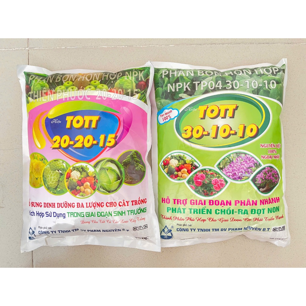 Combo Phân TOTT 30-10-10 1kg + Phân TOTT 20-20-15 1kg