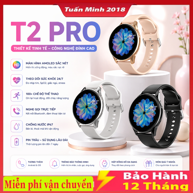 Đồng Hồ Thông Minh T2 / T800 Pro Max có chức năng gọi Bluetooth, ghi lại hoạt động thể thao, mặt đồn