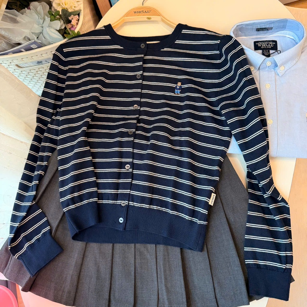 WHOAU Áo cardigan sọc Steve -