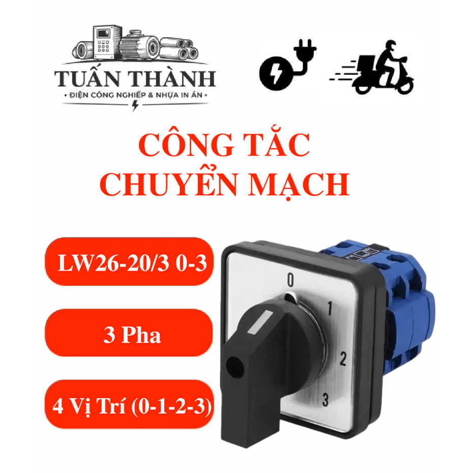Công Tắc Chuyển Mạch 3 Pha 4 Vị Trí LW26-20/3 0-3 Hiệu SiJIN