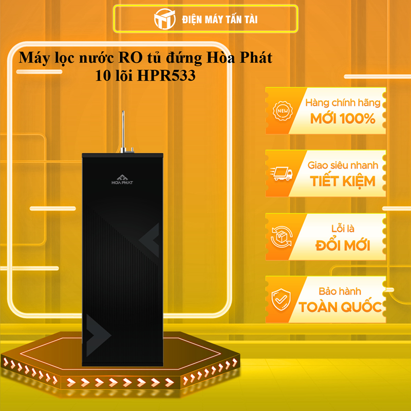 (TOÀN QUỐC) - HPR533 - Máy lọc nước RO tủ đứng Hòa Phát 10 lõi HPR533