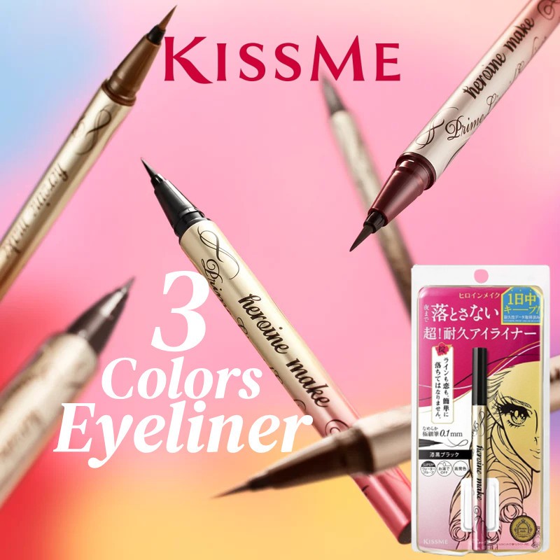 Kiss Me Heroine Eyeliner / Kiss Me Heroine Mascara Volume And Curl Super Waterproof 24 Jam Advanced 