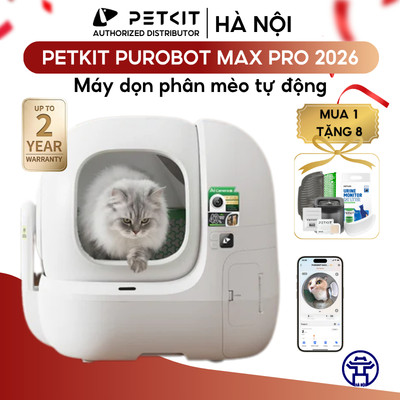 [New 2026] Máy Dọn Phân Mèo Công Nghệ Camera Ai PETKIT Purobot Max Pro Theo Dõi Sức Khoẻ Thú Cưng