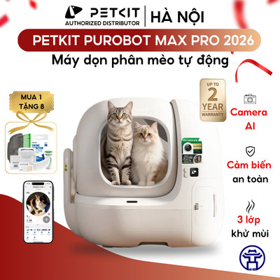 Nhà Vệ Sinh Cho Mèo PETKIT Purobot Max Pro Với Công Nghệ Camera AI Theo Dõi Sức Khoẻ Thú Cưng