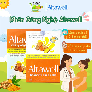 Khăn Y Tế Gừng Nghệ Altawell - Hỗ Trợ Làm Sạch, Khử Mùi, Giữ Ấm, Giảm Thâm Mờ Rạn Cho Mẹ Bầu Và Sau Sinh