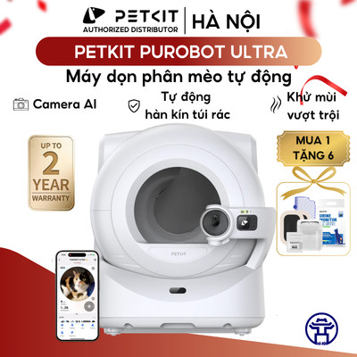 Máy dọn phân mèo thông minh PETKIT Purobot Ultra Công Nghệ Camera AI theo dõi sức khoẻ thú cưng